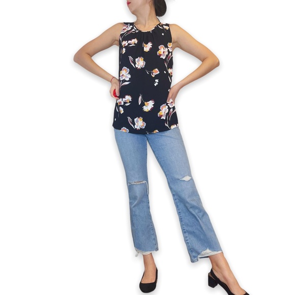 Nordstrom Halogen Floral Print Crewneck Sleeveless Blouse Size S - Picture 11 of 16